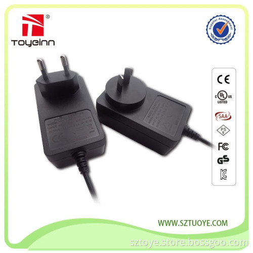 Power Adapter 12v 3a Wall Mounted Charger CE RoHS FCC Approved Universal Plug